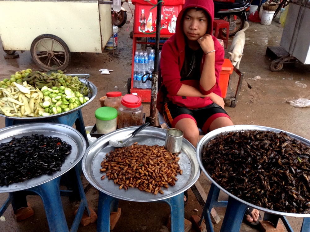 カンボジアの昆虫食
